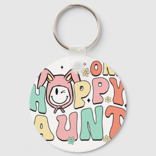 one happy aunt, retro, vintage keychain