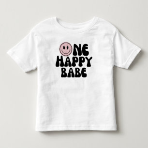One Happy Babe Girl First Birthday  Toddler T-shirt