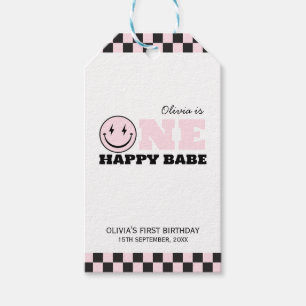 One Happy Babe Girls Pink 1st Birthday  Gift Tags