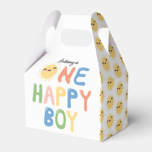 One Happy Boy Birthday Invite 1st Birthday Sun Favor Box
