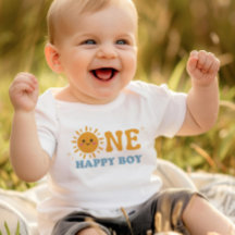 ONE Happy Boy First Birthday Onsie, 1st Birthday