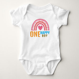 One Happy Boy Rainbow 1st Birthday or Everyday Out Baby Bodysuit