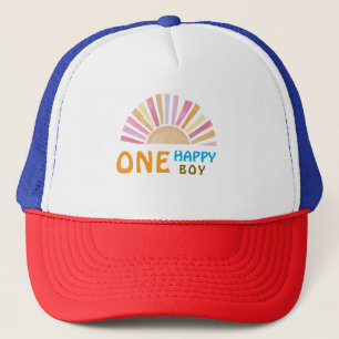 One Happy Boy Sunshine  1st Birthday or Everyday Trucker Hat