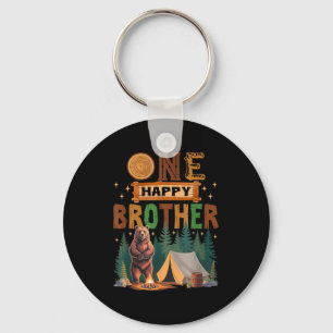 One Happy Brother Camper 1st Birthday Camng Bear  Keychain