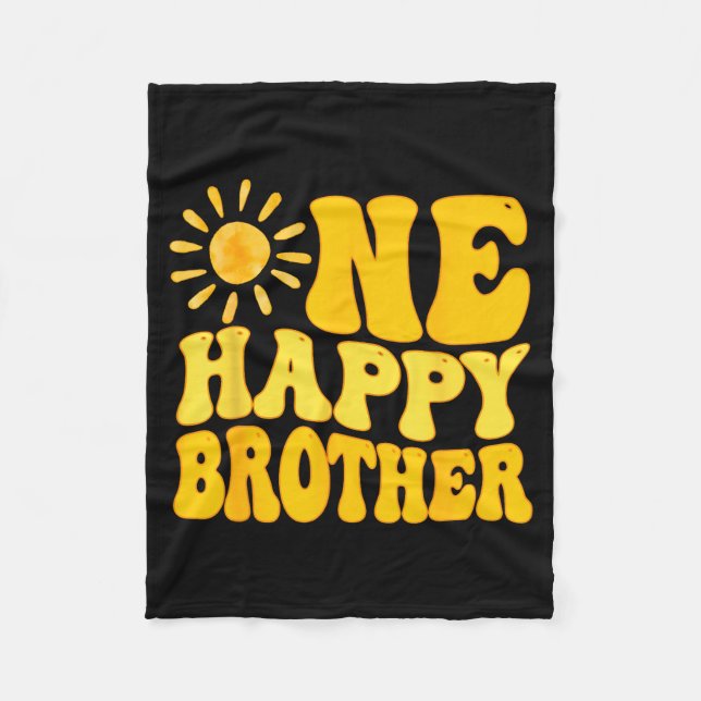 One Happy Brother Of The Birthday First Trip Aroun Fleece Blanket (Front)