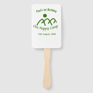 One happy camp green mountain sun 1st birthday  hand fan