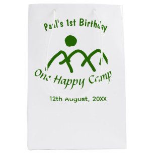 One happy camp green mountain sun 1st birthday  medium gift bag