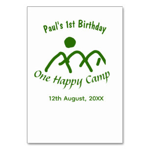 One happy camp green mountain sun 1st birthday  table number