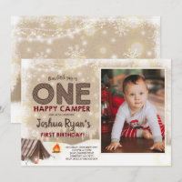 One Happy Camper Birthday Invitation Camping Party