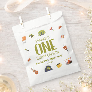 One Happy Camper Camping 1st First Birthday Party Favour Bag