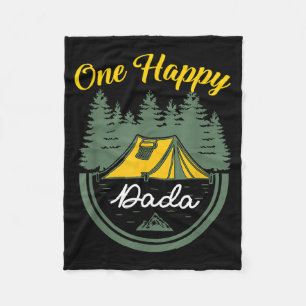 One Happy Camper Dada Birthday Camping Family Matc Fleece Blanket