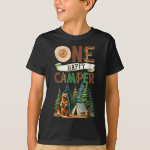 One Happy Camper First Birthday Family Camping Bea T-Shirt