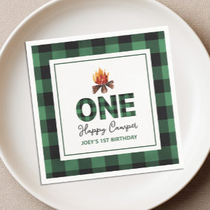 One Happy Camper First Birthday Napkin