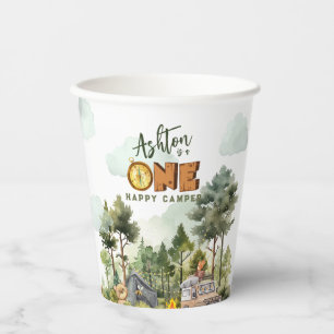 One Happy Camper First Birthday Paper Cups