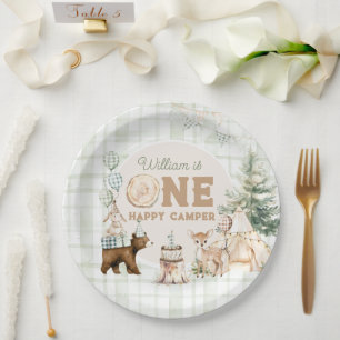 One Happy Camper First Birthday Paper Plate