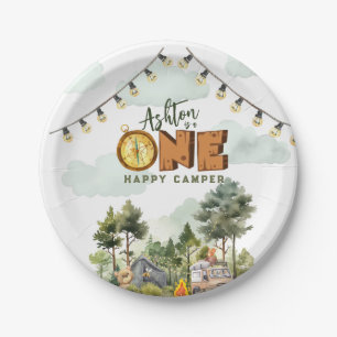 One Happy Camper First Birthday Paper Plate