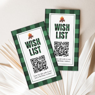 One Happy Camper First Birthday Wish List QR Code Enclosure Card