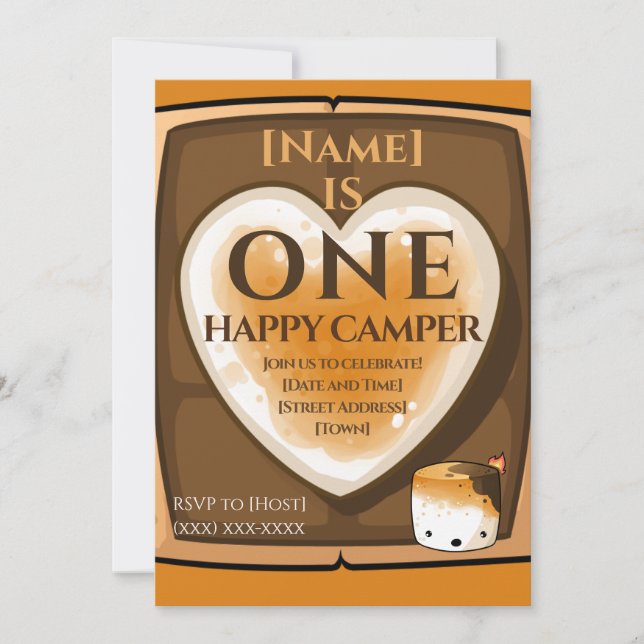 One happy camper invitation (Front)