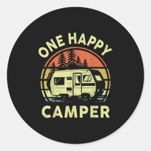 One Happy Camper Mom Dad Funny Rv Camping Toddler  Classic Round Sticker