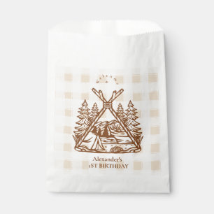 One Happy Camper Mountain Forest 1st Birthday  Favour Bag