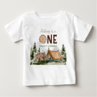 One Happy Camper Mountain Forest Bear 1st Birthday