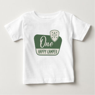 ONE happy camper, One First Birthday, Woodland Baby T-Shirt