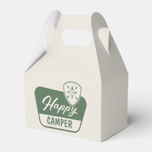 ONE happy camper, One First Birthday, Woodland Favor Box (Front Side)