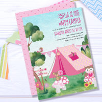 One Happy Camper Pink Tent Girl 1st Birthday