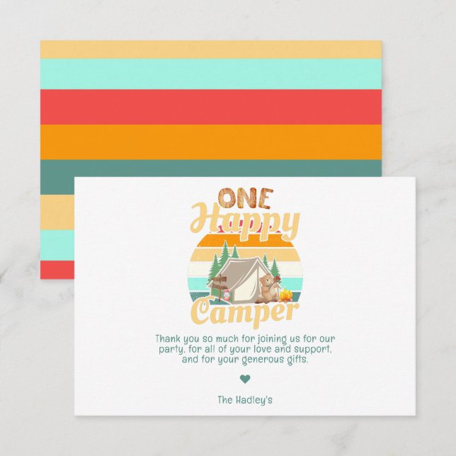 One Happy Camper Thankyou Note Card (Front/Back)