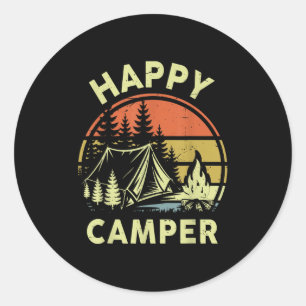 One Happy Camper Toddler Boy Funny Camng Campfire Classic Round Sticker