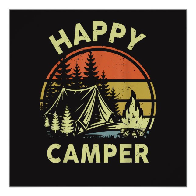 One Happy Camper Toddler Boy Funny Camping Poster (Front)