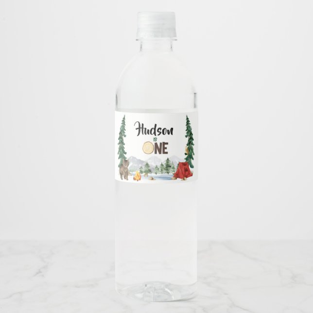 One Happy Camper Water Bottle Label (Front)