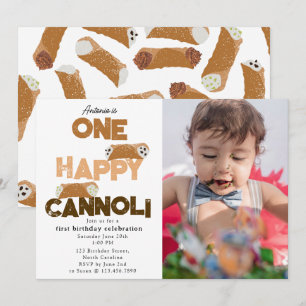 One Happy Cannoli Invite 1st First Birthday Photo
