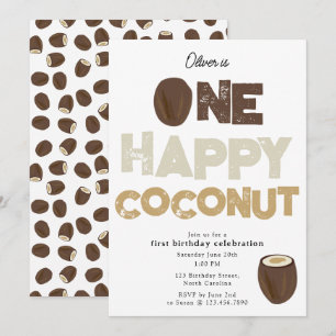 One Happy Coconut Invite 1st Summer Birthday