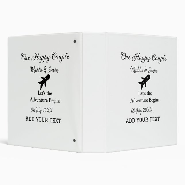One happy Couple let's adventure begins wedding co Binder (Background)