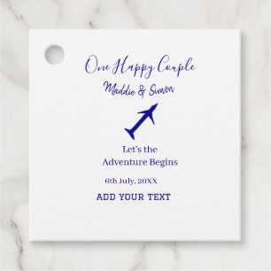 One happy Couple let's adventure begins wedding co Favour Tags