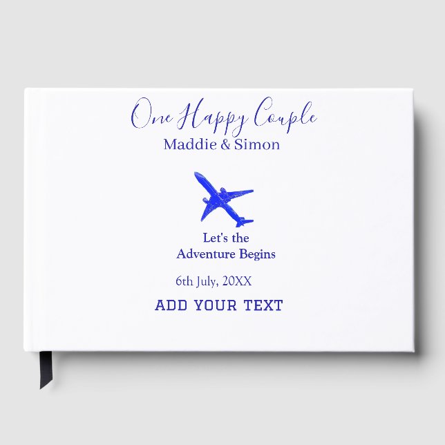 One happy Couple let's adventure begins wedding co Guest Book (Front)