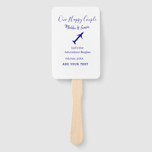 One happy Couple let's adventure begins wedding co Hand Fan