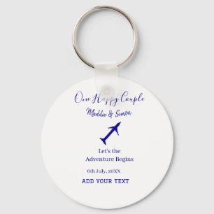 One happy Couple let's adventure begins wedding co Keychain