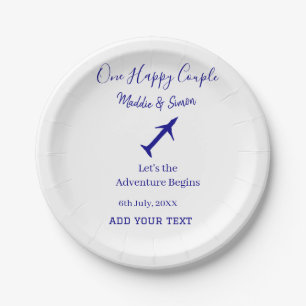 One happy Couple let's adventure begins wedding co Paper Plate