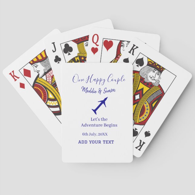 One happy Couple let's adventure begins wedding co Playing Cards (Back)