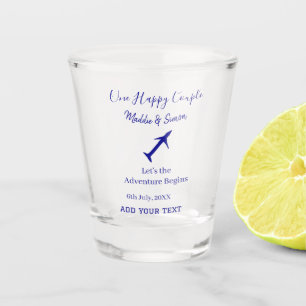 One happy Couple let's adventure begins wedding co Shot Glass