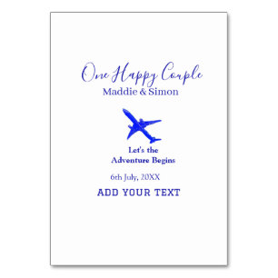 One happy Couple let's adventure begins wedding co Table Number