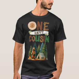 One Happy Cousin Camper First Birthday Camping Bea T-Shirt