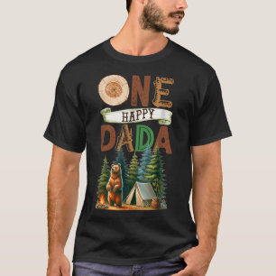 One Happy Dada Camper First Birthday Camping Bear  T-Shirt