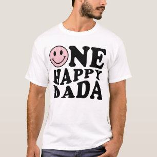 One Happy Dada   Pink Matching One Family Birthday T-Shirt