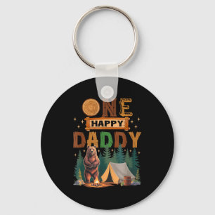 One Happy Daddy Camper 1st Birthday Camng Bear  Keychain