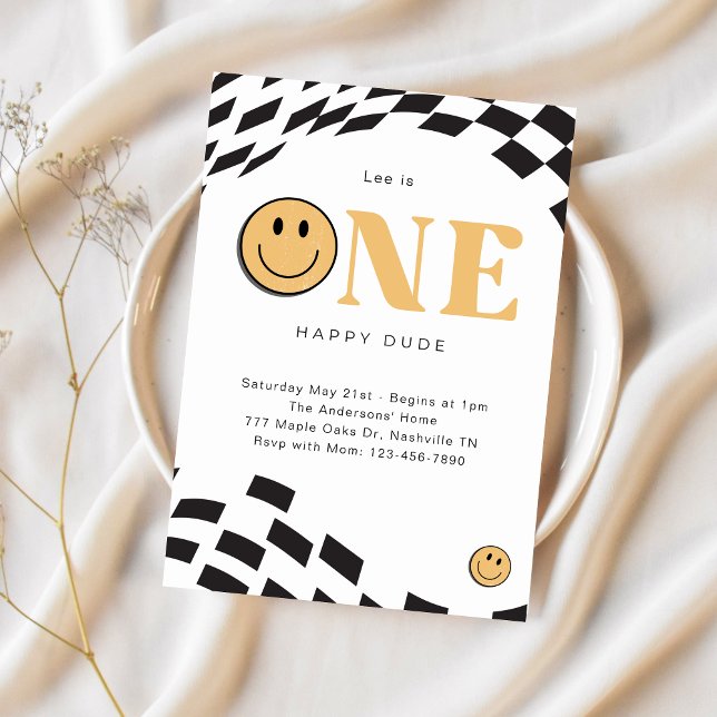 One Happy Dude 1st Birthday Invitation (Creator Uploaded)