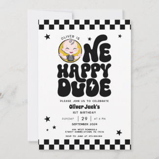 One Happy Dude 1st Birthday Invitation