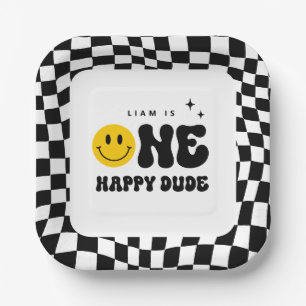 ONE Happy Dude 1st Birthday Party Paper Plates